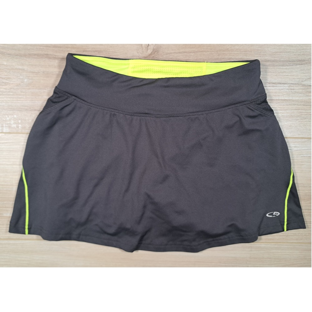 Champion C9 Womens Athletic Skort Gray‎ Neon Yellow Running Tennis Golf Skirt XS